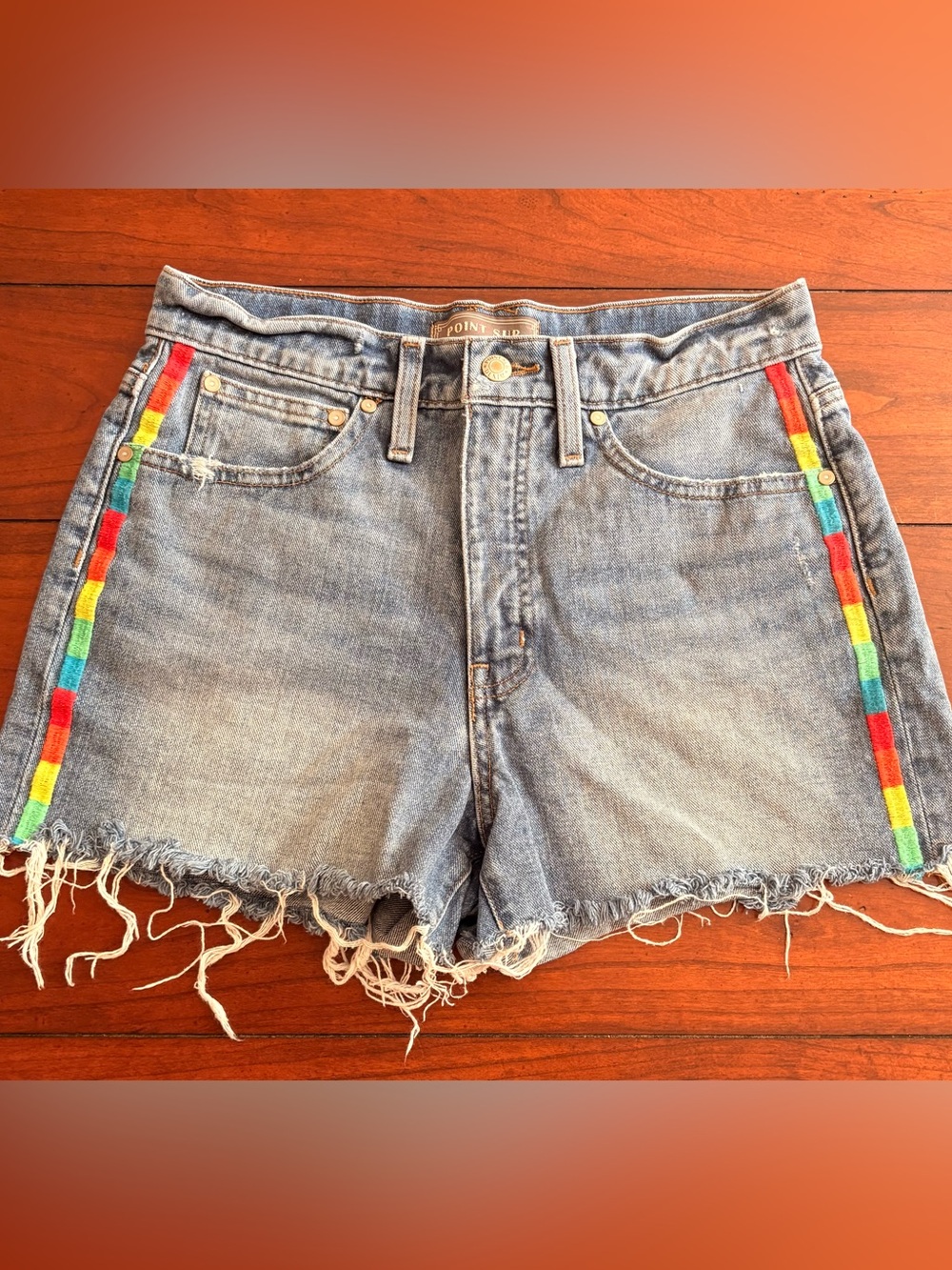 J.Crew Point Sur Boyfriend Short in Rainbow Tux Stripe